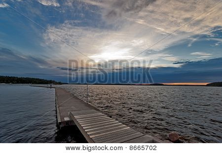 Mole ved solnedgang
