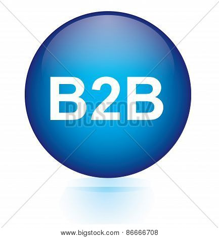 B2B blue circular button