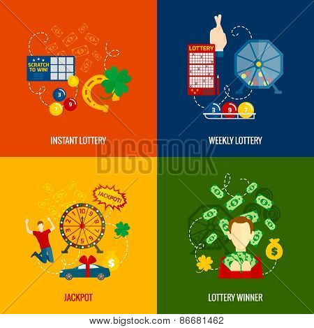 Lottery 4 flat icons
