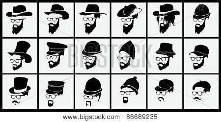 hairstyles With A Beard And Mustache Wearing Glasses Wearing Hats
