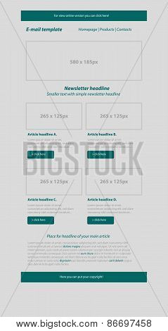 Newsletter Dark Green Template With Business Style