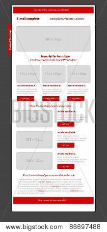Professional Business Blue Newsletter Red Template