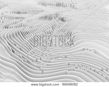 Volumetric topographic isolines background