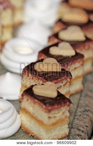 marshmallows and cookies in the shape of hearts