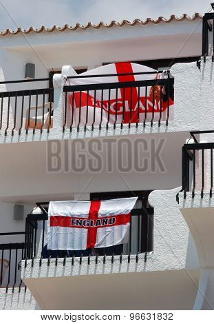 British abroad display English St George flag