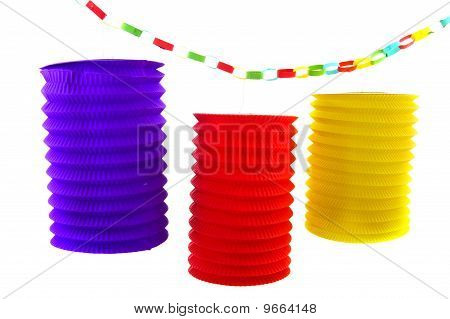 Бумага цепи и китайские фонарики