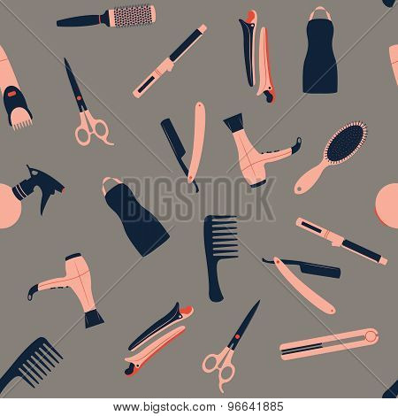 Barber shop seamless pattern