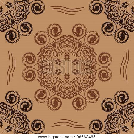 abstract seamless pattern in the form of hexagons and swirling circles