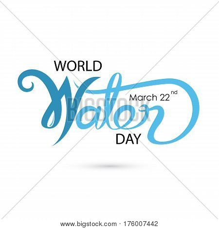 Blue World Water Day Typographical Design Elements.World Water Day icon. Minimalistic design for World Water Day concept. Vector illustration