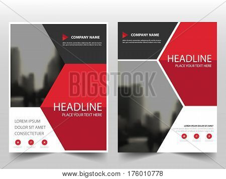 Red Hexagon Vector annual report Leaflet Brochure Flyer template design book cover layout design abstract business presentation template a4 size design