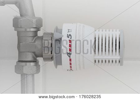 Temperature Knob Of Heating Radiator, Used And Dusty