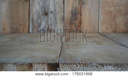 background of barrel and worn old table of wood