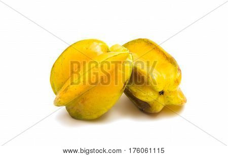 carambola exotic fruit isolated on white background