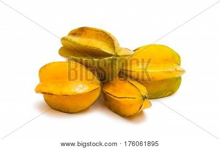 carambola exotic fruit isolated on white background
