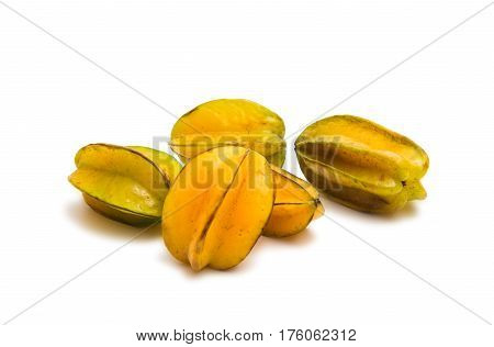 carambola exotic fruit isolated on white background
