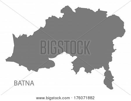 Batna Algeria map grey illustration silhouette province