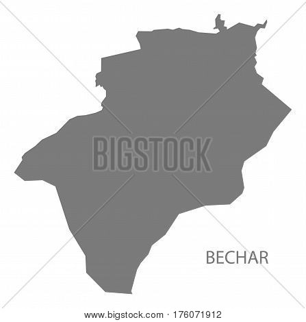 Bechar Algeria map grey illustration silhouette province