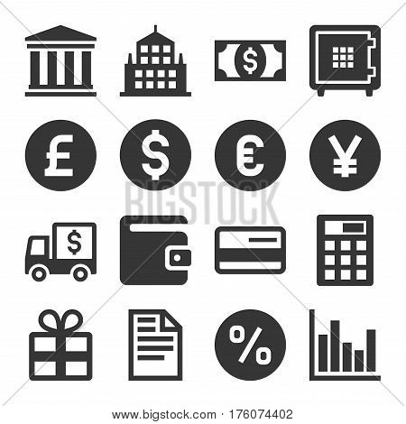 Banking and Finance Icons Set. Vector illustration