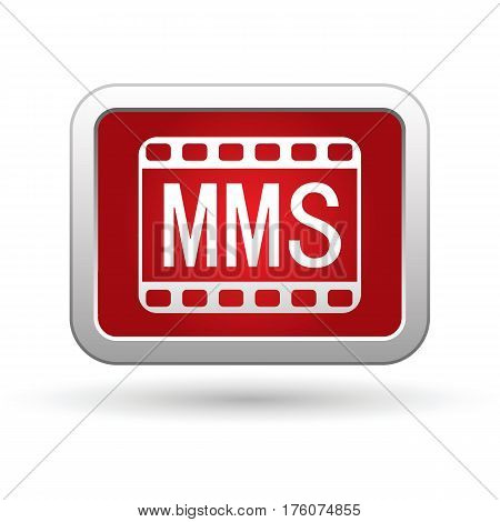 MMS icon on the button. Vector illustration