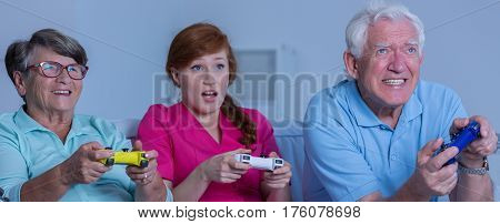 Elderly Playing Games
