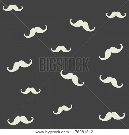 dark gray pattern with retro mustache for design fabricbackgrounds package wrapping paper covers fashion