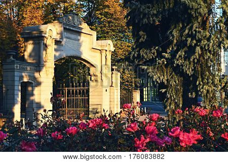 Main entrance of Maksimir park in Zagreb, Croatia