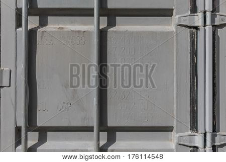 Old Container repainted in gray over the specifications