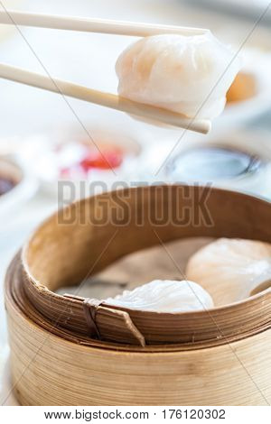 Chinese dim sum Hagao - Steamed Chinese groumet cuisine