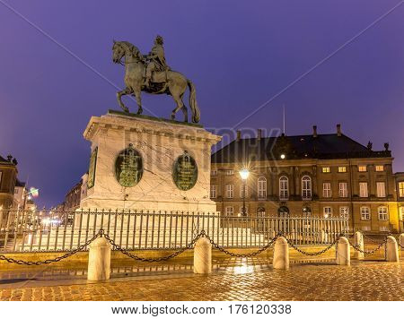 Amalienborg, royal danidh family resident, with town square in Copenhagen denmark