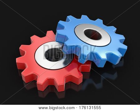 3D Illustration. Cogwheels. Image with clipping path