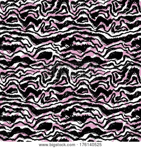 Seamless Brushpen Doodle Pattern Grunge Texture.trendy Modern Ink Artistic Design