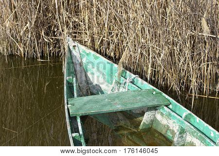 old wooden box in massaciuccoli lake tuscany