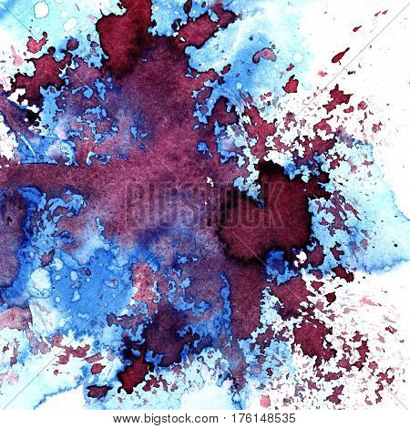 Watercolor abstract background with stains and blots