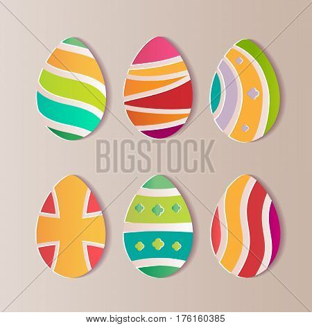 Easter eggs paper. A realistic vector image that simulates paper.