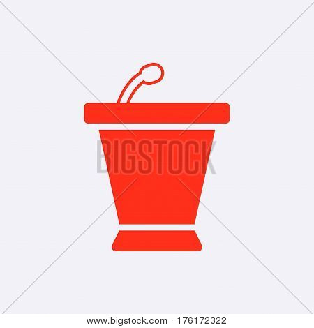 lectern with microphone icon stock vector illustration flat design