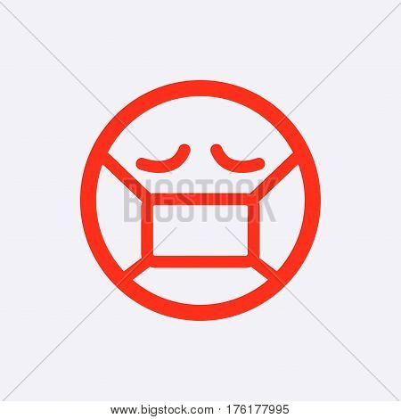 Emoticon with medical mask over mouth icon stock vector illustration flat design
