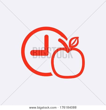 watch Apple Breakfast icon stock vector illustration flat design