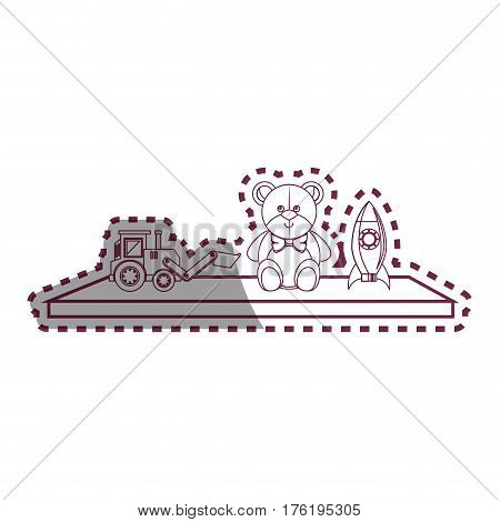 Toys on ledge icon vector illustration design