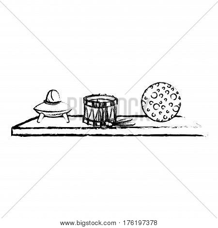 Toys on ledge icon vector illustration design