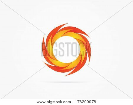 Vector Illustration Abstract rotate circle red yellow logo multicolored design