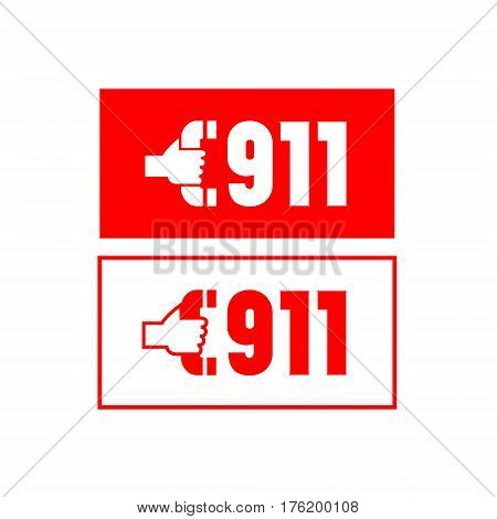 Two label with the number 911. Vector illustration.