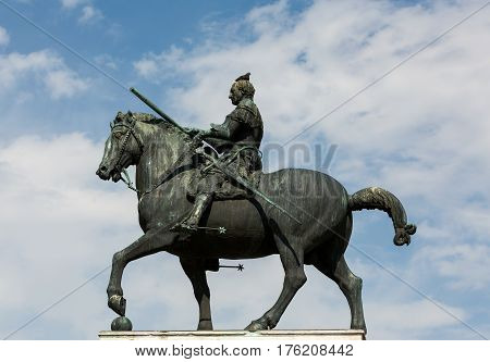 Equestrian statue of Gattamelata in Padua Italy