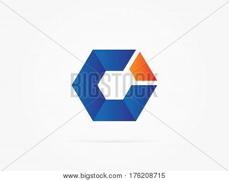 Vector Illustration Blue float Cube logo design icon you can use for Business, apps, website or presentation