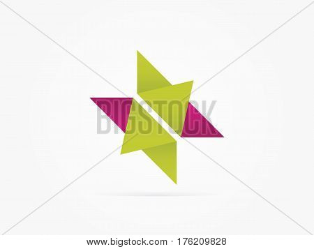 Vector Illustration M W origami six star logo you can use for business website or app icon