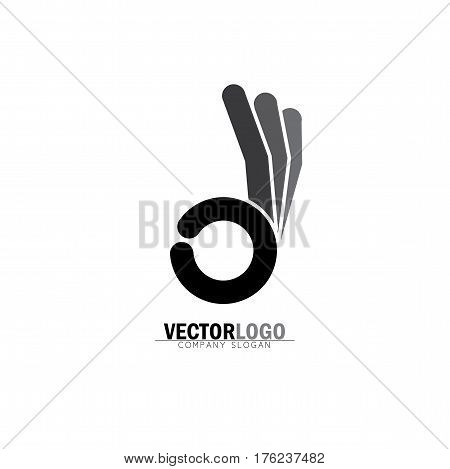 Ok Symbol Or Approval Icon With Human Hand - Concept Vector