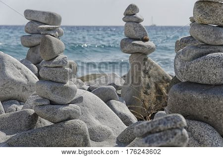 View of stone art in incredible balance
