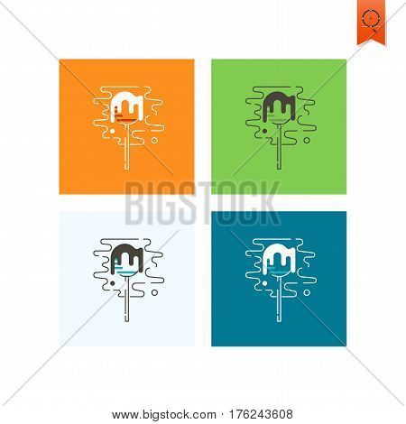 Lollipop. Dessert Icon in Simple, Minimalistic and Modern Flat Design Style for Candy Shop. Colorful