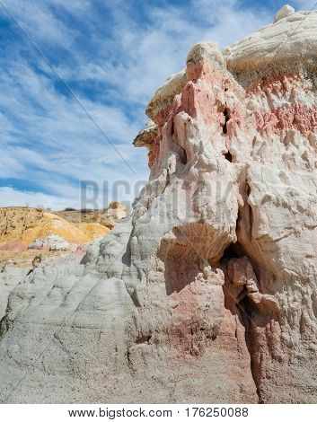 Geological rock formations at the Calhan Paint Mines in Coloado.