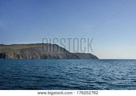 Baikal lake near Khuzhir villahe at Olkhon island in Siberia, Russia. Lake Baikal is the largest freshwater lake in the world.