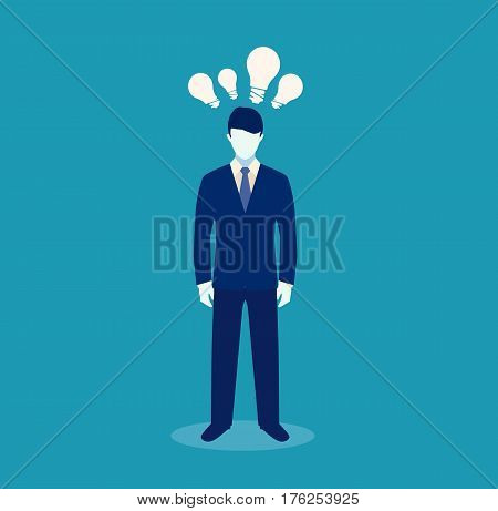 Businessman get the idea. Businessman thinking a new idea. Big idea concept. Symbol of having an idea with businessman. Vector stock.
